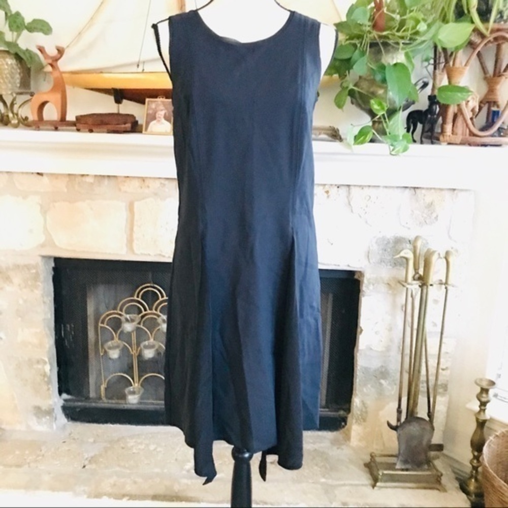 simply vera Wang handkerchief hem navy blue dress